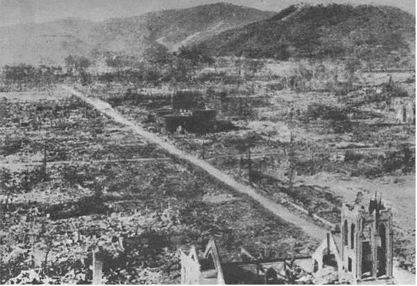 Hiroshima dopo il lancio della bomba atomica