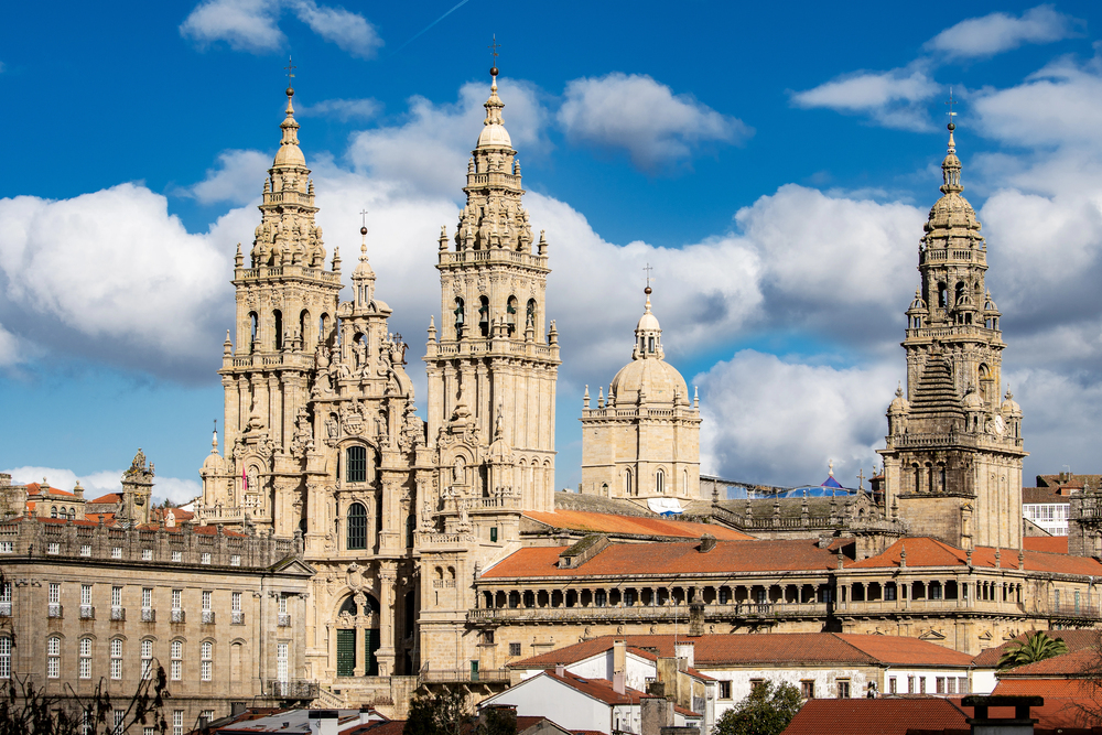 La cattedrale di Santiago di Compostela, meta del Cammino di Santiago