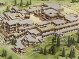 Civiltà cretese. Il palazzo di Cnosso a Creta: ricostruzione
