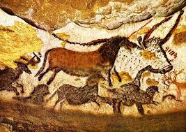 dipinti parietali, 18.000-16.000 a.C. le Grotte di Lascaux, Dordogna, Francia.