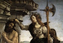 Botticelli, Pallade e il centauro, 1482 ca. Firenze, Galleria degli Uffizi