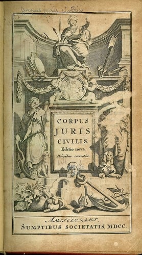 Corpus Iuris Civilis, frontespizio di una edizione settecentesca