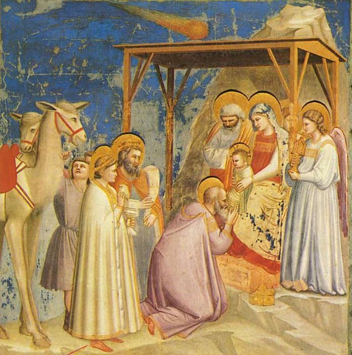 Adorazione dei Magi, Giotto, 1303-1305 circa, Cappella degli Scrovegni, Padova.