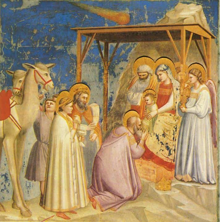 Adorazione dei Magi, Giotto, 1303-1305 circa, Cappella degli Scrovegni, Padova.