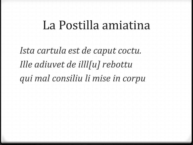 La Postilla amiatina - dal latino al volgare