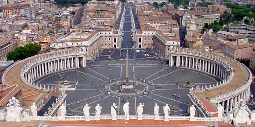 Veduta della Piazza San Pietro Roma, verso Via della Conciliazione