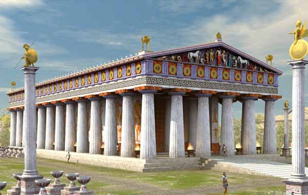 Ricostruzione al omputer del Tempio di Zeus a Olimpia