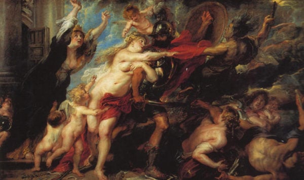 Pieter Paul Rubens, Le conseguenze della guerra, 1638, tempera su tela, 206x345 cm. Firenze, Palazzo Pitti, Galleria Palatina