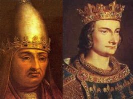 Papa Bonifacio VIII e Filippo IV il Bello, re di Francia