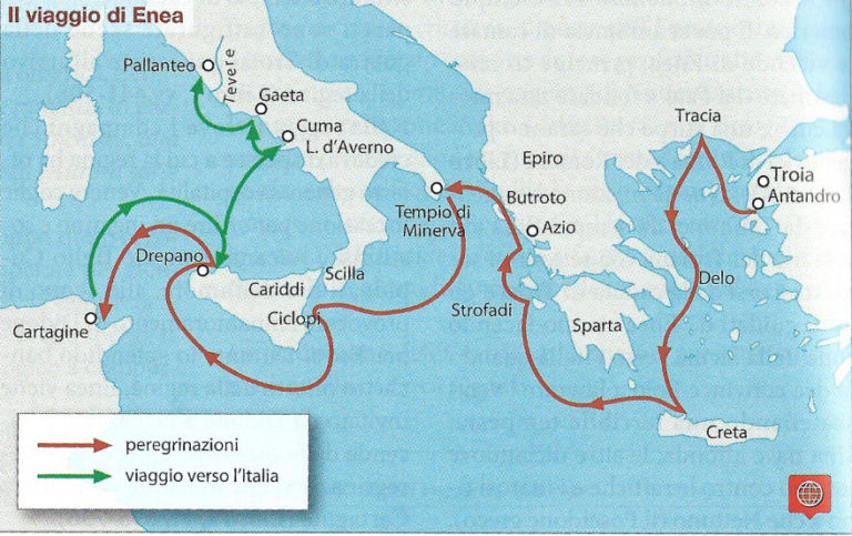 Il viaggio di Enea - le tappe