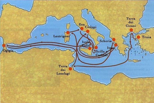 Il viaggio di Odisseo, le tappe: da Troia a Itaca