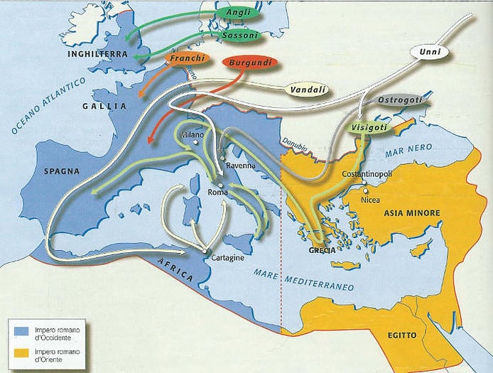 Le invasioni barbariche all'inizio del V secolo