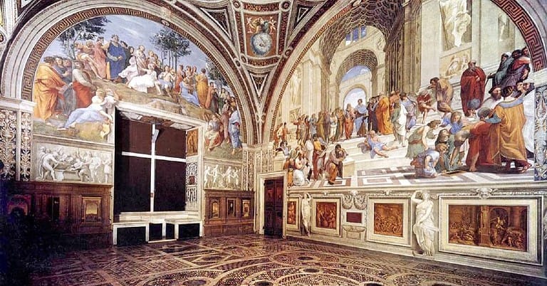 La Stanza della Segnatura di Raffaello nei Musei Vaticani