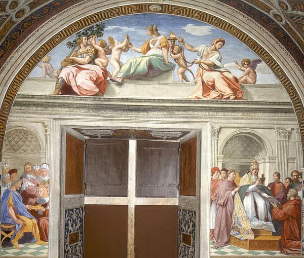 Raffaello, Le Virtù cardinali e teologali e La Giustizia