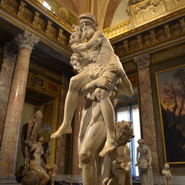 Bernini, Enea e Anchise, 1618-1619, marmo, h. 220 cm. Roma, Galleria Borghese