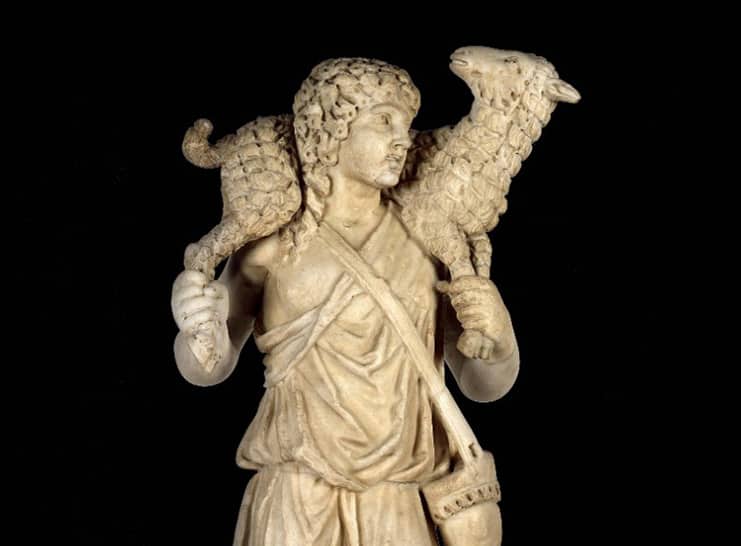 Arte paleocristiana: Il Buon Pastore, III-IV secolo, Roma, Palazzi Vaticani, Museo Pio Clementino